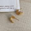 Fashion Vintage Copper Smooth Electroplating Geometric Luxury Simple and Multi-layer  Irregular Earrings Women Trendy Jewelry