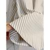Trendy Cropped Striped Blouse Puff Sleeve Oversized Collar Shirt Daily Fashion Wear For Women