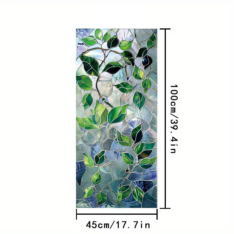 Janela De Vidro Com Folhas Verdes Floresta Retrô Europeia - Adesivo De Remover - Decalques De PVC Para Sala De Estar E Porta De Banheiro 1 Vendidos