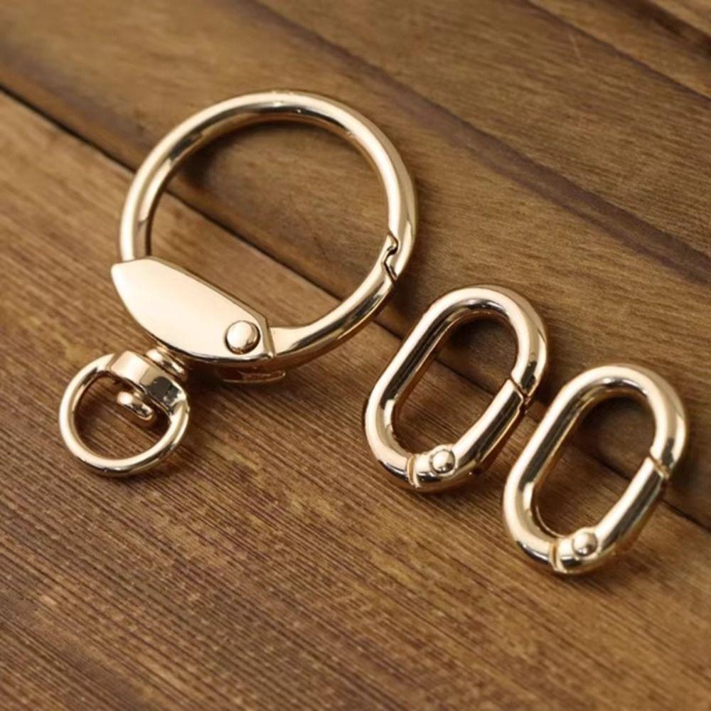 2 PCS Connector Clasps Metal Swivel Clasp Clips Spring Ring Hook Rings O-ring Buckle Keychain Keys Management