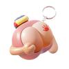 Mini Butt Keychain with Fart Sound Effect LED Light Anxiety Stress Relief Lighted Butt Key Ring Backpack Handbag Hanging Decoration