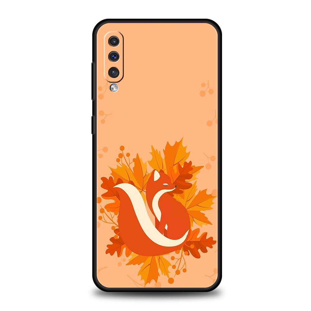 leaves fall fox pumpkin Halloween Case For Samsung A54 A52 A14 A50 A70 A30 A40 A20S A20E A02S A12 A22 A34 A42 A32 5G A04s Cover