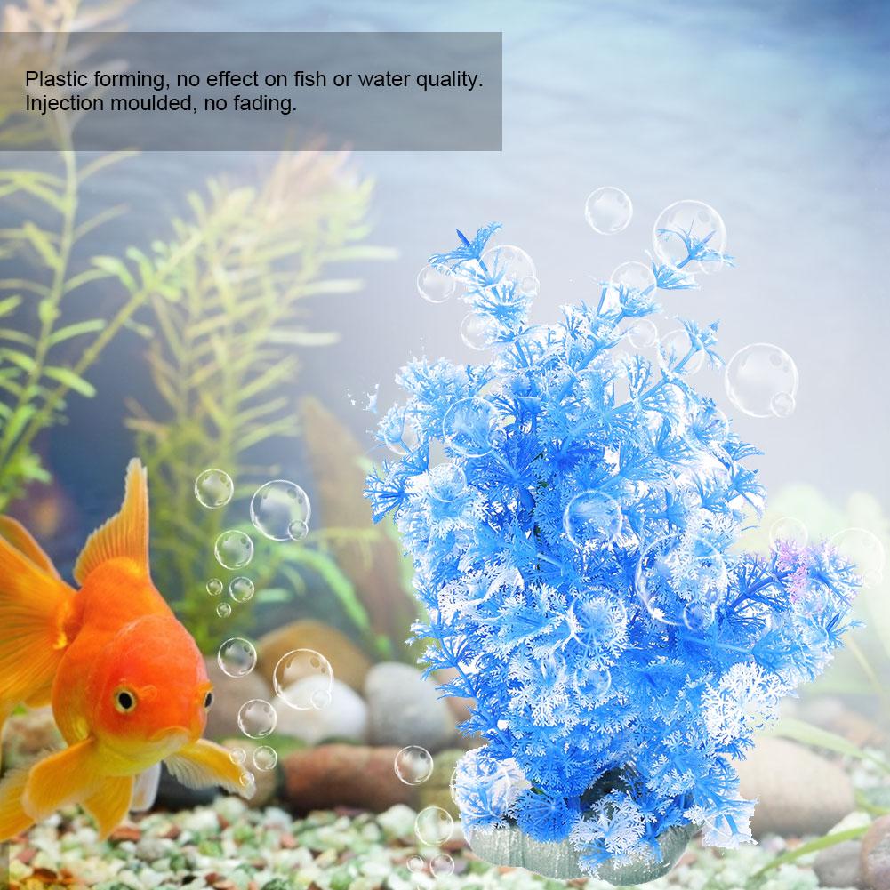 Aquarium Underwater Artificial Plastic Aquatic Plant Landscape Purple White Water Grass for Fish