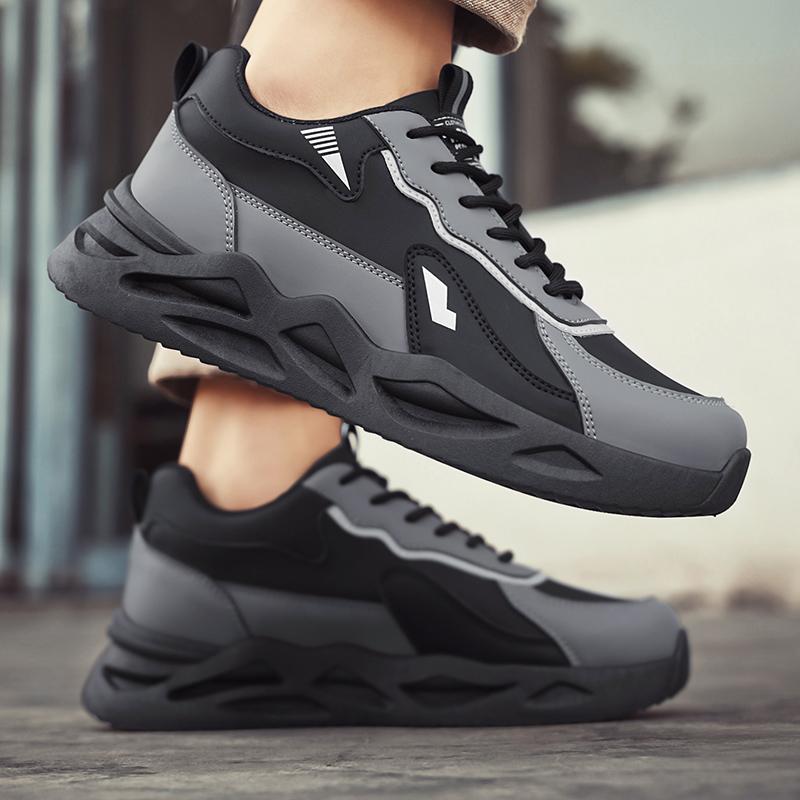 Pantofi de sport casual pentru bărbați, de vară, respirabili, anti-alunecare, pantofi de lucru, rezistenți la uzură, pentru bărbați, în aer liber, cu platformă, pantofi de alergare Tenis Hombre