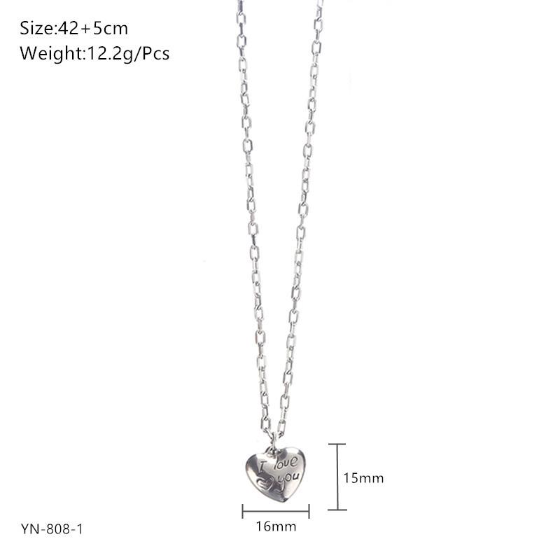 

Stainless Steel Retro Necklace with Lucky Bag, Shark Tail, Heart-Shaped Pendant, Non-Fading Jewelry for Women