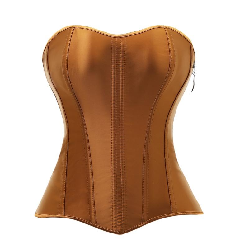 Corsetto modellante a zip in raso da donna per controllo pancia Shapewear snellente Top