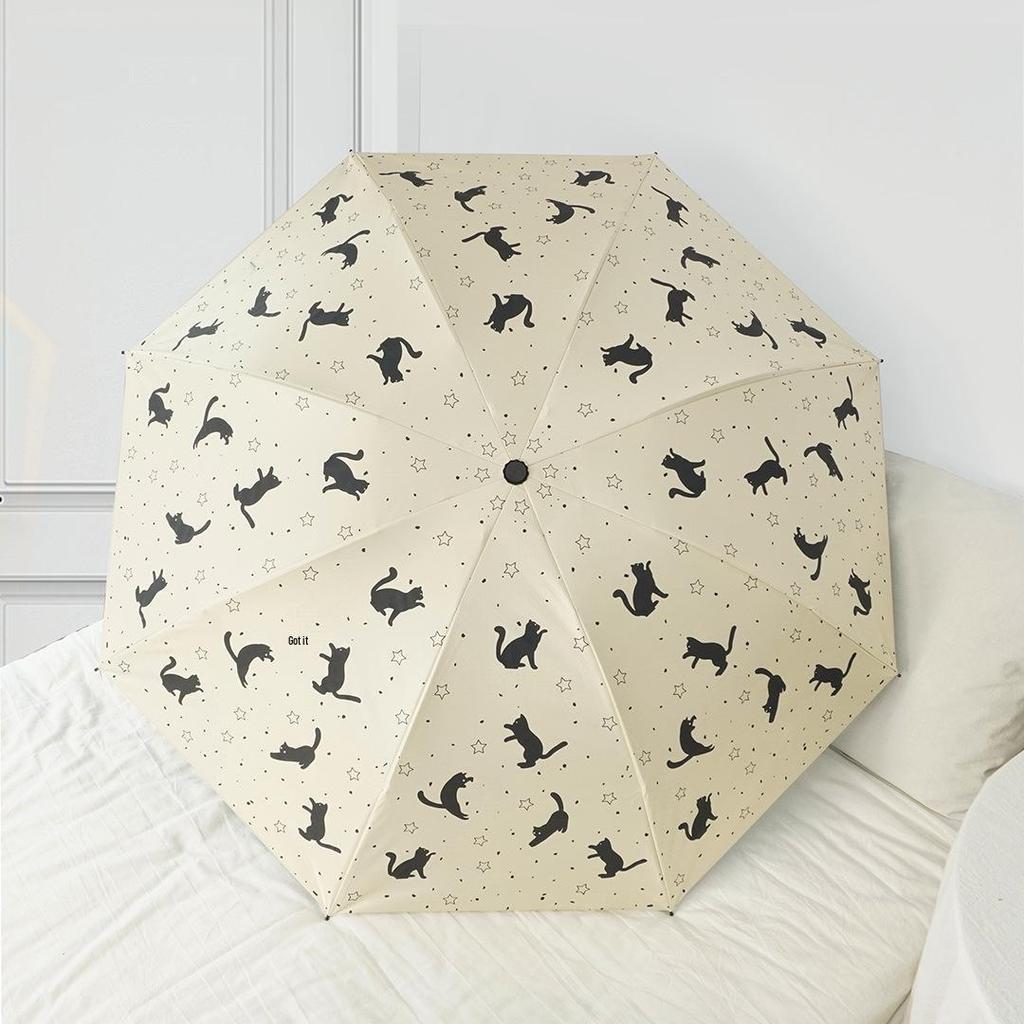 Custom Logo Sunshade Cartoon Folding Umbrella - Dual-Use, Anti-UV, Rain or Shine