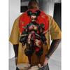 Men's printed T-shirt round neck summer fashion animated pattern T-shirt