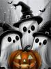 Men'S Outdoor Halloween Polo Shirt, Polyester Fabric, Multiple Sizes & Mixed Colors, Ghost Pumpkin Bat Print, Spooky Festive Woodland Style, Suitable