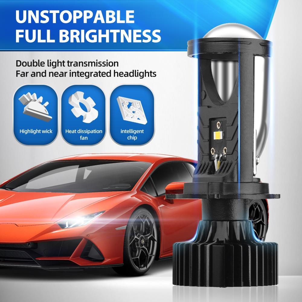 2PCS H4 LED Car Headlight Bulbs 32000LM Projector Lens Canbus 6000K Waterproof