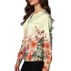 Women's Casual Long Sleeve Single Breasted Floral Print Caregiver Cardigan Top Lightweight Button Up Shirt for Daily Wear