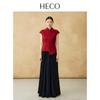 HECO Blooming Fragrance New Chinese Style Summer Jacquard Acetate Stand-Collar Shirt
