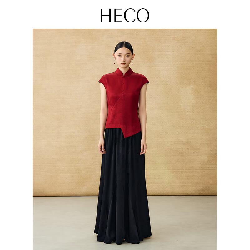 HECO Blooming Fragrance New Chinese Style Summer Jacquard Acetate Stand-Collar Shirt