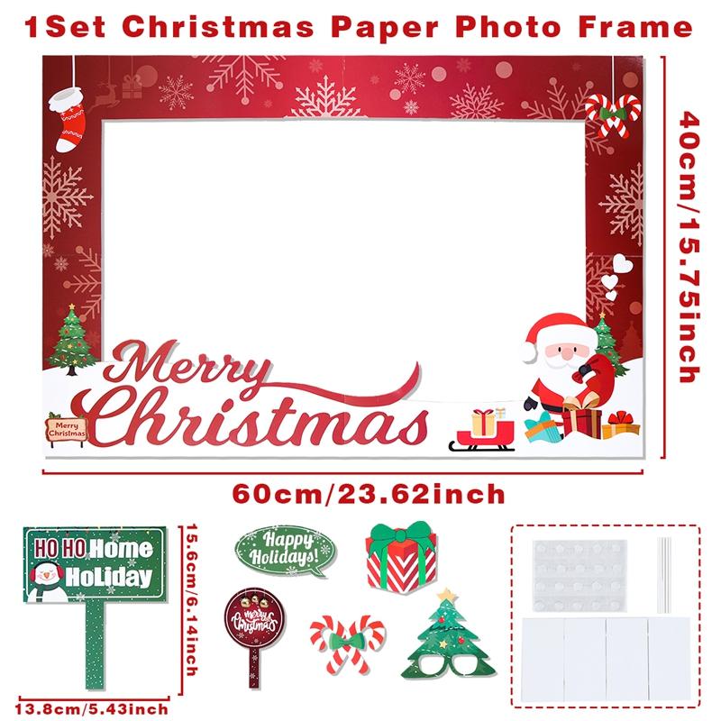 

Christmas Paper Photo Frame Merry Christmas Party Decoration 2025 Xmas Santa Claus Photo Frame Navidad Natal New Year Gift 2026