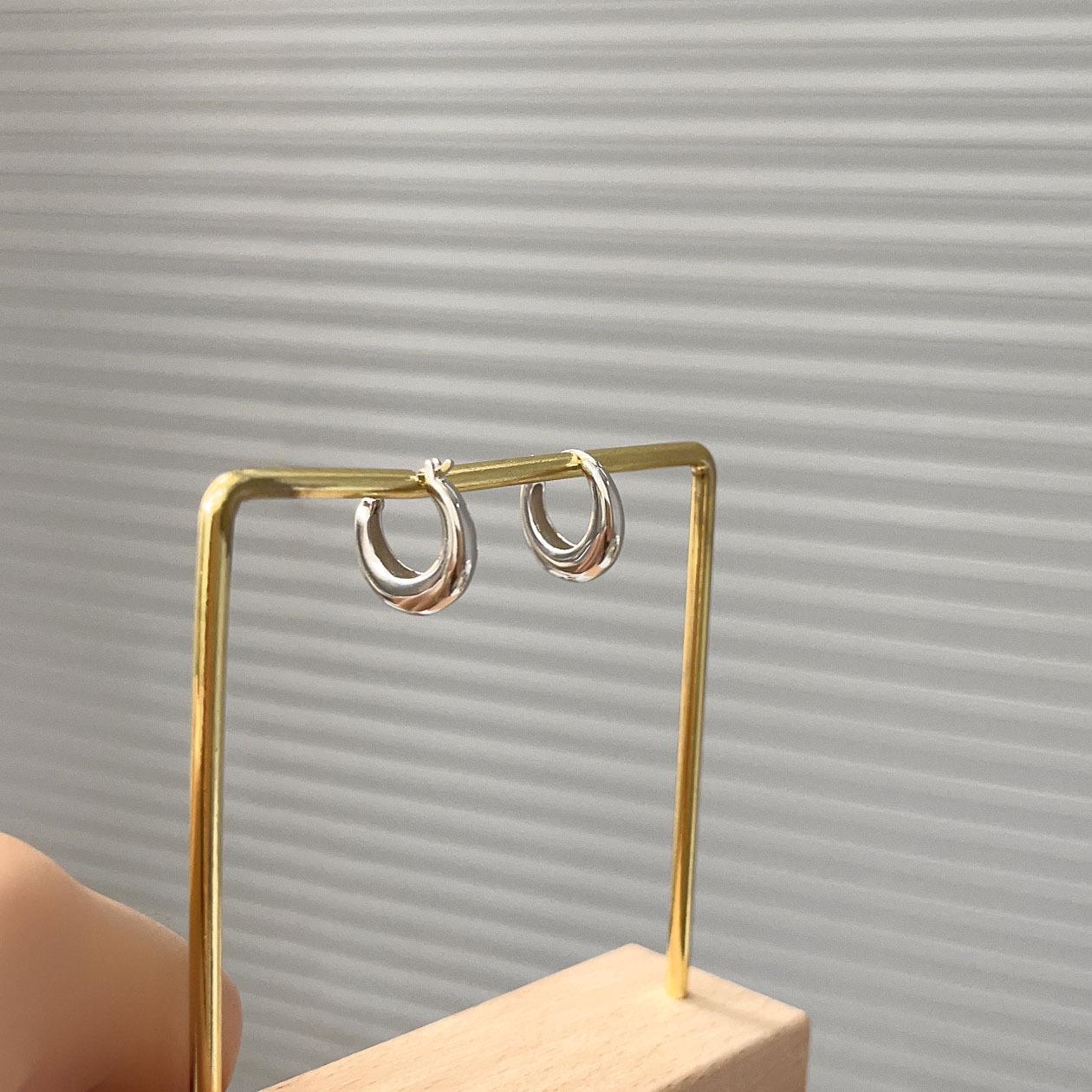 

Геометрические каффы из стерлингового серебра U-образной формы - Минималистичные серьги в корейском стиле для женщин 925 Sterling Silver