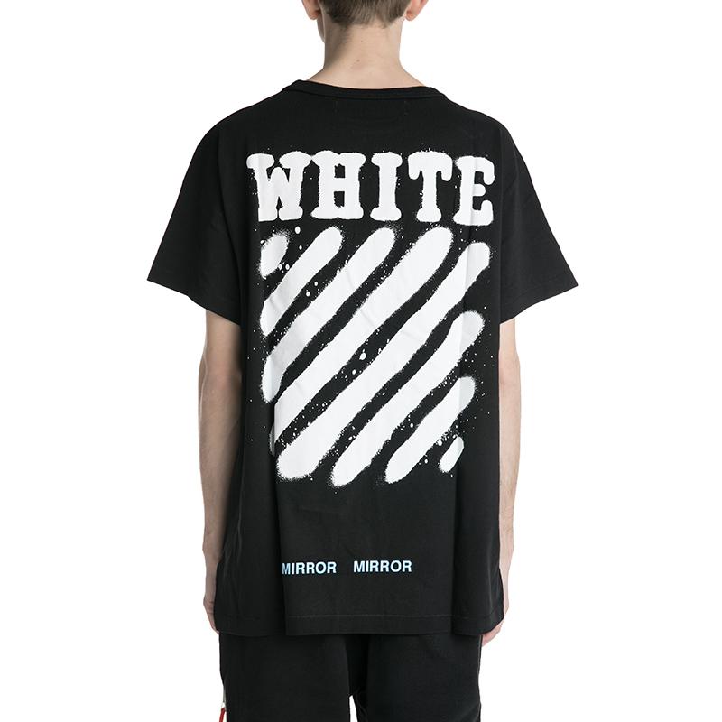 Off-White Diag Spray Tee Black Men Streetwear OMAA002G20JER0111001