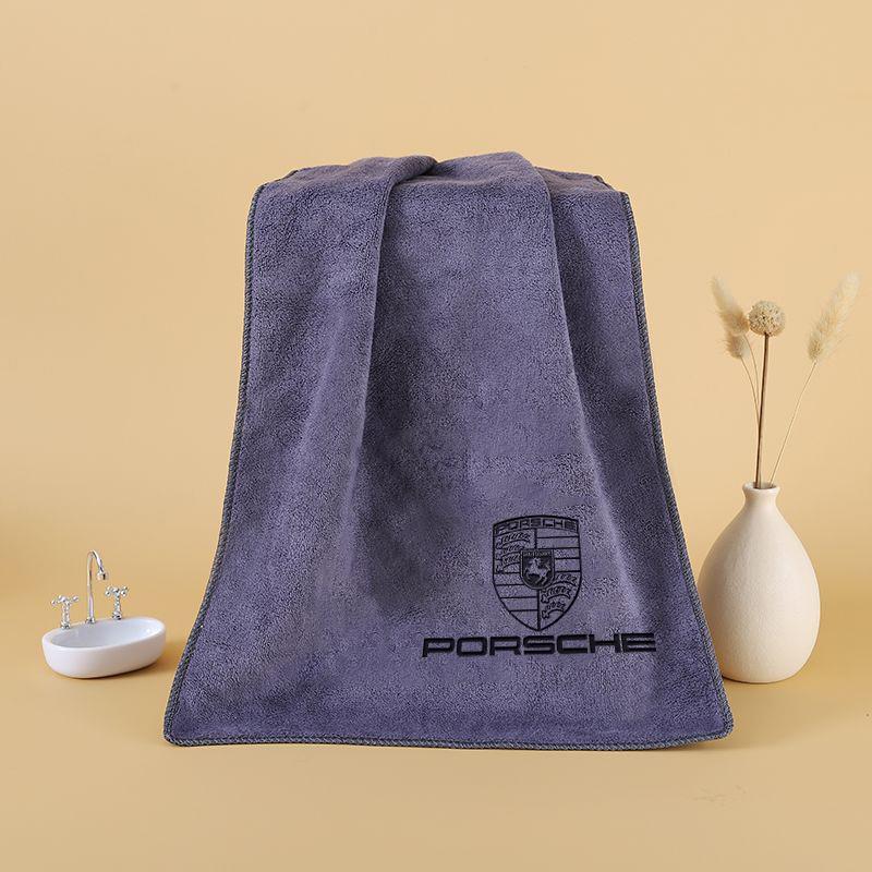 lczcr3 For Porsche Panamera Cayenne Taycan 911 718 Macan Carrera-GT Suede Coral Fleece Car Wash Towel Soft Cleaning Cloth Drying Towel