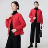 Autumn and winter new cotton clothes women's velvet thickened cotton liner slim and thin cold-proof warm collarless jacket