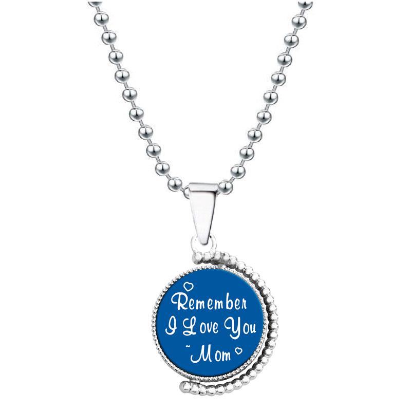 European & American Moon Pendant Necklace - Rotatable Engraving, Creative Christmas Gift, Titanium Steel.