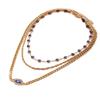 Hot-selling diamond-encrusted Devil's Eye pendant necklace set, personal stacked neck chain