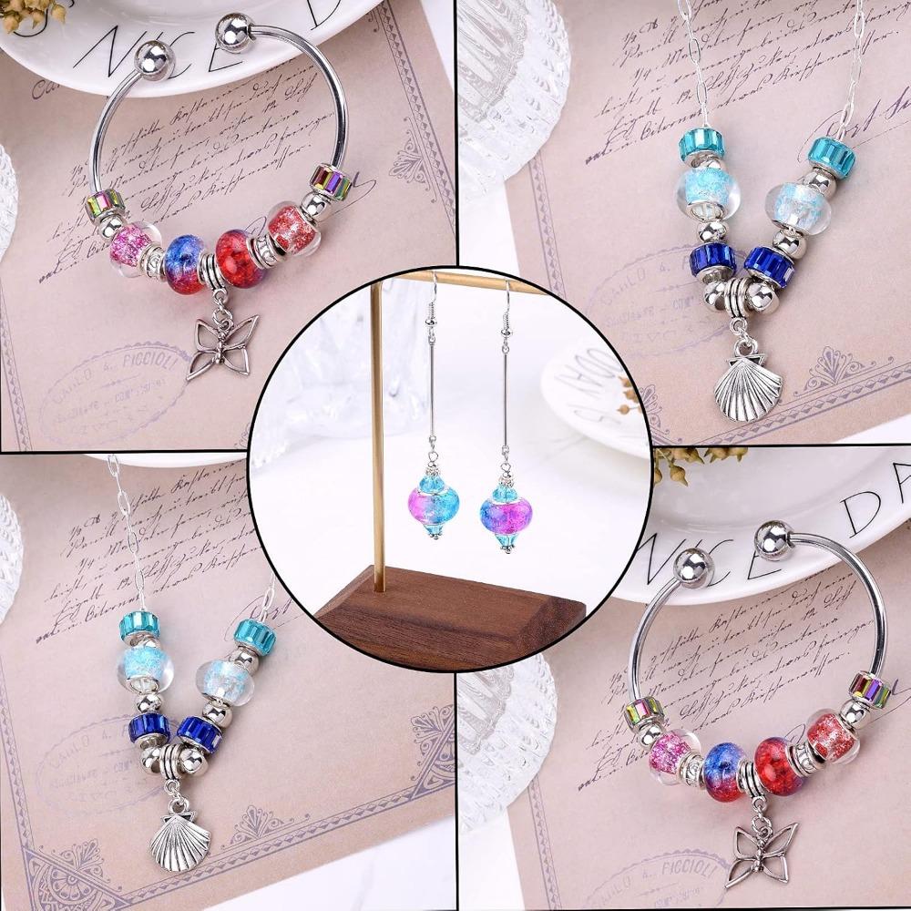 10/25/50 Stück Rondell-Glasperlen im europäischen Stil, großes Loch, facettierte Schiebe-Charm-Perlen mit Silber für die Herstellung von Leder-Makramee-Schmuck