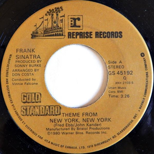7inch Record FRANK SINATRA - Theme From New York, New York GS45192 Reprise Records Canada Jazz Used