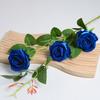 Artificial Rose Flower 3 Heads Full Blooming Fake Silk Roses Bouquet with Stem for DIY Vase Home Wedding Party Centerpiece