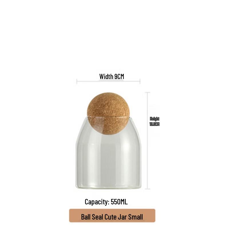 Shangqi Round Cork Lid Glass Storage Jar Set