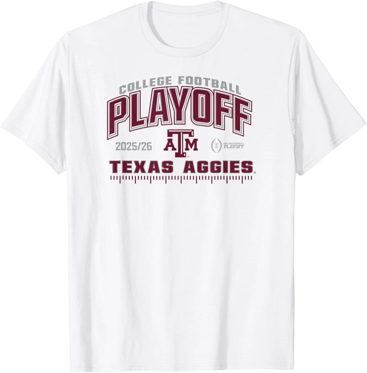 Texas A&M Aggies College Football Playoff CFP 2025-26 White T-Shirt M