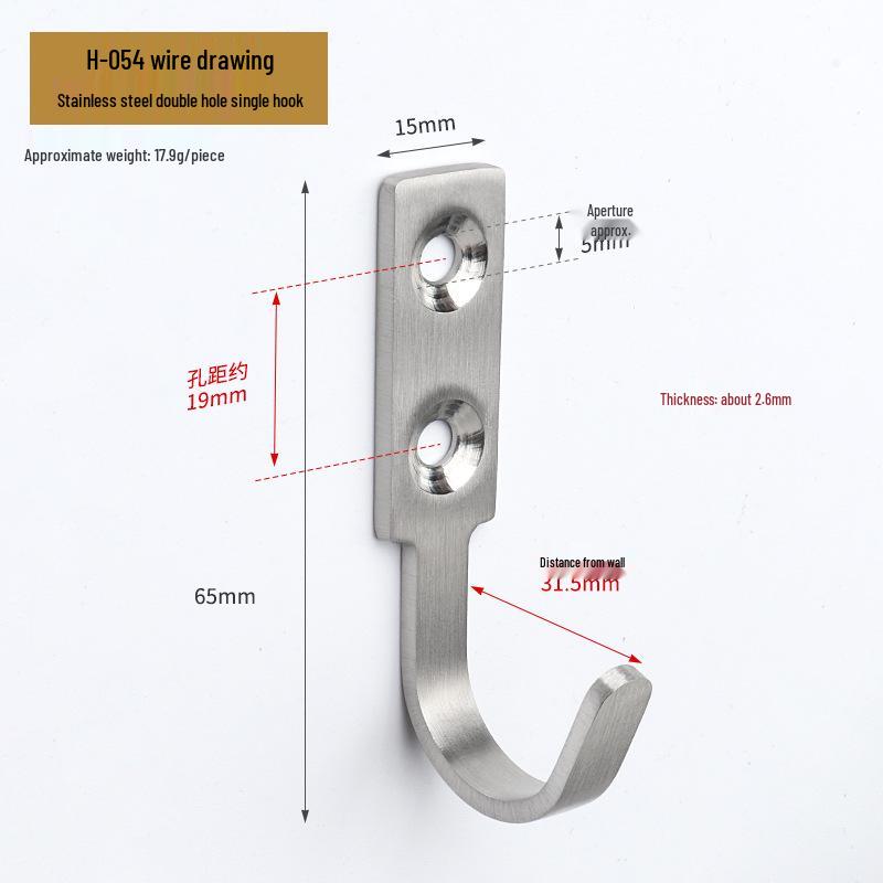 Jinrui Stainless Steel Black Bathroom Hook for Coats and Hats