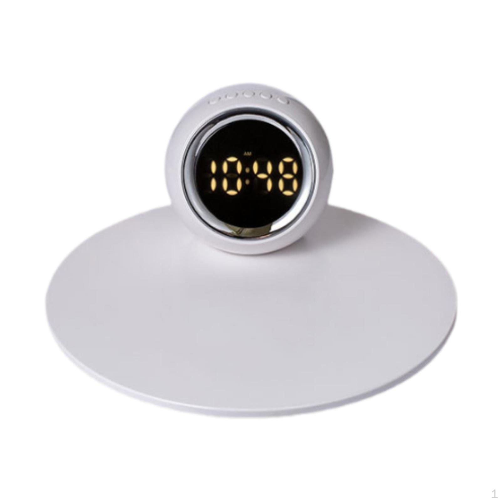 

Digital Alarm Clock Desk Dimmer with Snooze Electronic Desktop LED Display No Wire белый