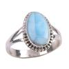 Natural Republic Larimar Gemstone 925 Solid Silver Jewelry Ring Size 6.5 Z0k09
