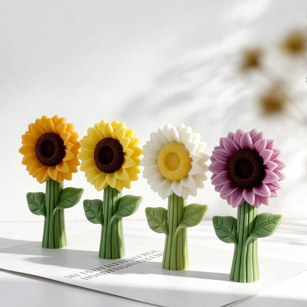 New Sunflower Aromatherapy Candle Mold Silicone Reusable Plaster Mold DIY 3D Resin Mold Home Decor