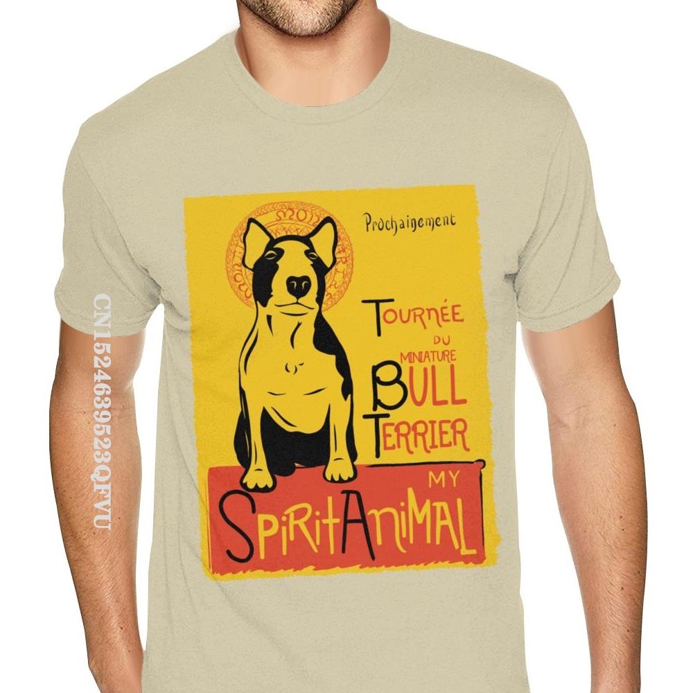 

Миниатюрный бультерьер милая собака мужская футболка для бойфренда принтованная хлопковая футболка уличная одежда Camisa M хаки