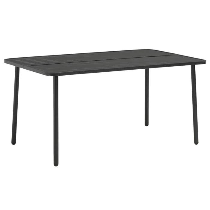 Ensemble de jardin - MAISON EXCLUSIVE - Design à lattes - 5 pièces - Acier gris foncé - Chaises empilables