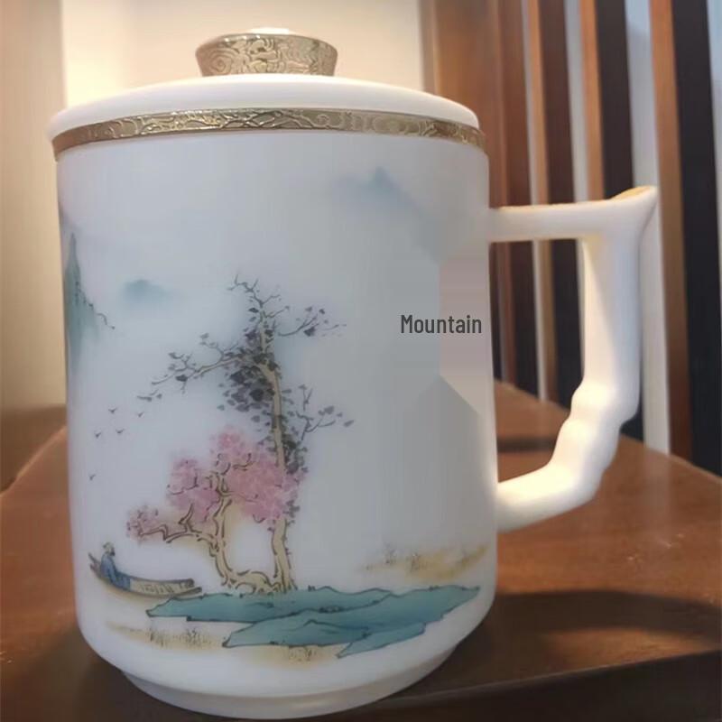 Cha Xun Hand-Painted Ceramic Office Tea Cup