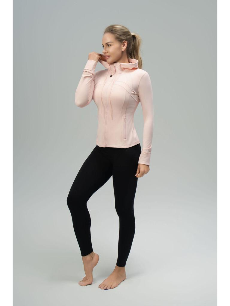 Luludarling Damska Bluza z Kapturem do Jogi - Wyszczuplający Szczotkowany Top Sportowy