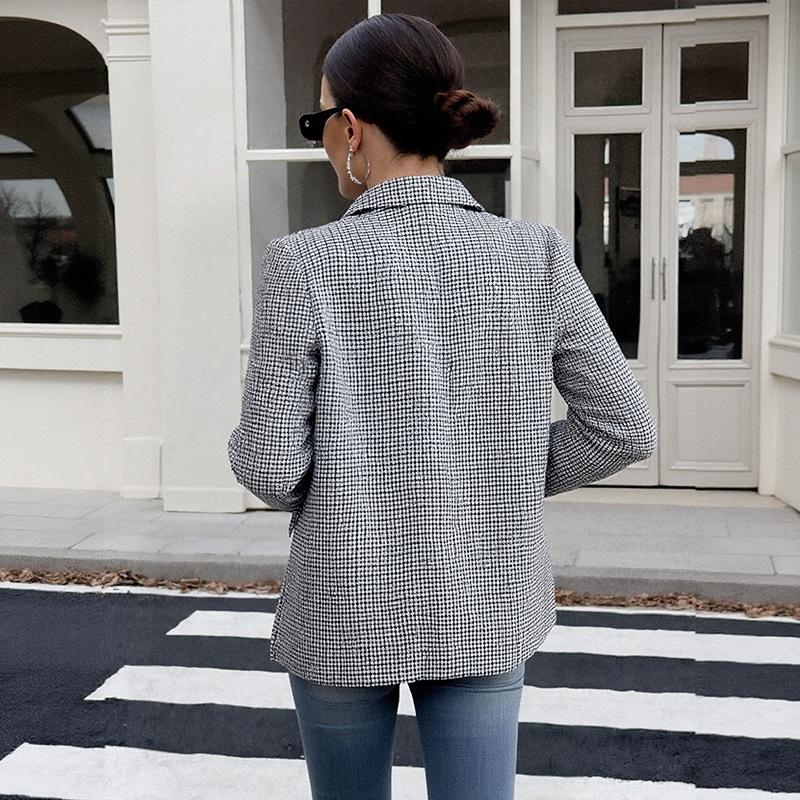 Commuting Casual Retro Style Coat, Loose Long-sleeved Suit for Women