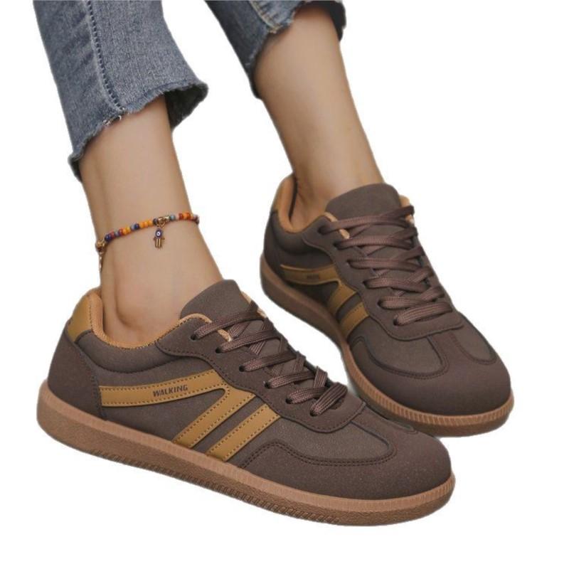 Women's Large-sized German Training Shoes Sports New Retro Two-tone Flat Single Shoes Flats C774
