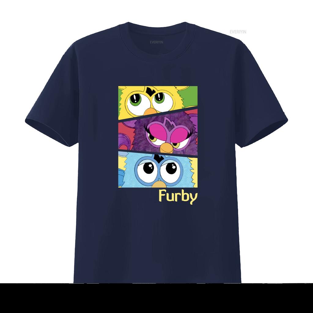 Furby Cartoon Print T Shirt For Fashion Summer Tops Vintage Stylish Versatile Breathable Streetwear Homme