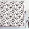 Dinosaur Shower Curtain For Bathroom, Funny Jurassic Dino World Park Shower Curtain Sets Bathtub Decor With Hooks Waterproof