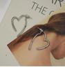 Gold Plated Heart Earrings: Cold Style Niche Design, No Piercing Ear Clips, Simple Mosquito Coil Ear Hoops for Women