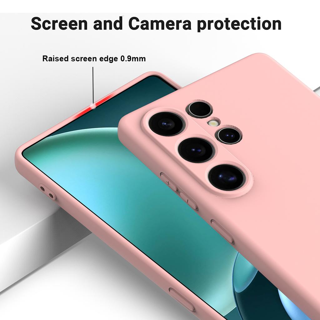 For Samsung Galaxy S25 Ultra Case Liquid Silicone Anti-Scratch Phone Cover with Hand Strap