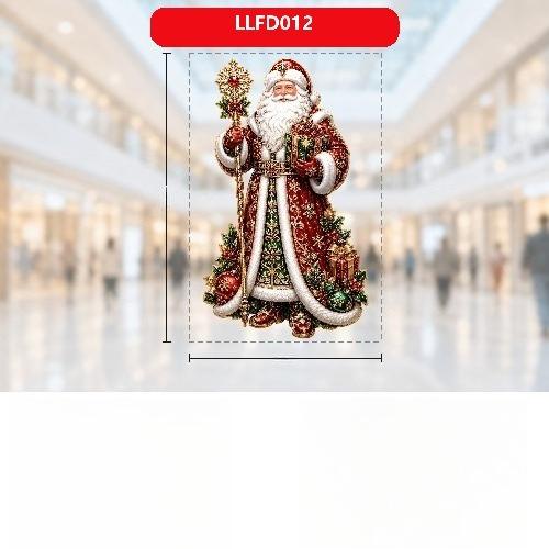Natale Blu Pupazzo di Neve Adesivi per Finestra Babbo Natale Uccello Fiocco di Neve Alce Ornamenti Buon Natale Felice Anno Nuovo