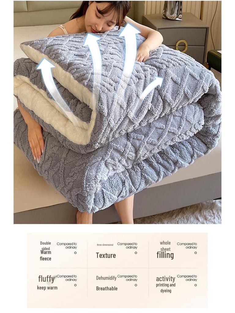 Taffeta Velvet Lambswool Arctic Quilt - Thickened, Warm Winter Bedding