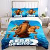 3pcs Ice Age 2 Movie Poster Bedding Set, 1 Soft Quilt Cover + 2 Pillowcases, Machine Washable, Suitable for All Seasons, Perfect Gift for Fa