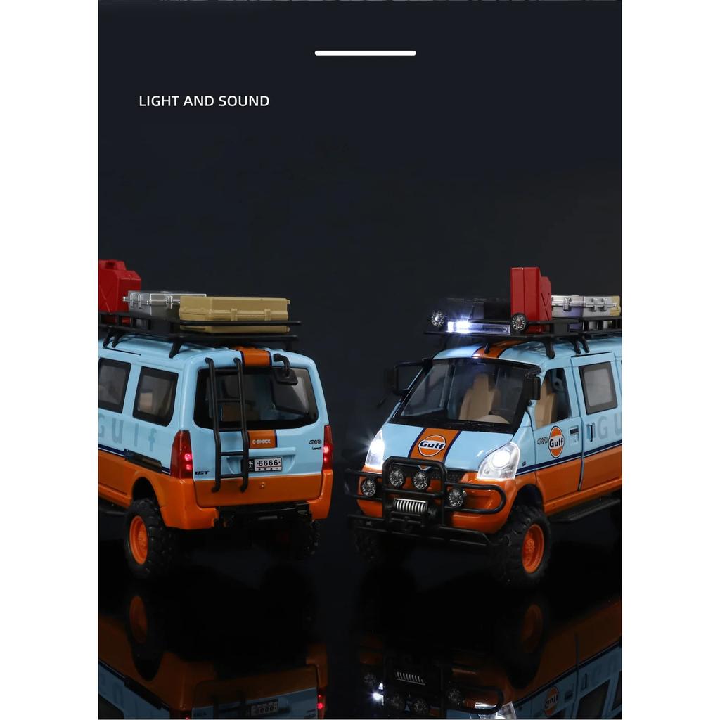 1/24 WuLing VAN Veicolo Fuoristrada Modello in Lega Auto Giocattolo Diecasts Fusione in Metallo Giocattoli Auto con Suono e Luce per Bambini Veicolo