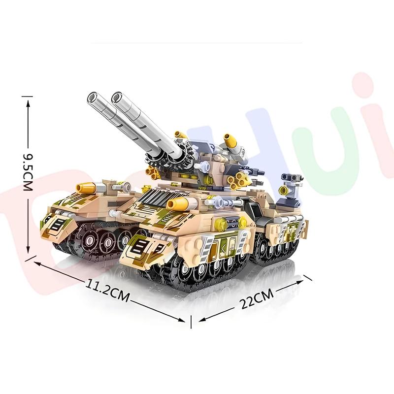 1028pcs World War 2 Military Vehicle Tank 8in1 Airplane Truck Model Building Block DIY Brick Kids Construction Toys Gifts