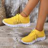 Spring and Summer Women's Fly-woven Shoes Women's Breathable Sports Shoes Deep-mouth Lace-up Muffin Bottom Women's Running Mesh Shoes