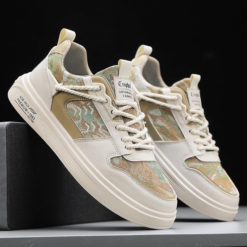 Pánské boty Guochao Kontrastní barva Plochá základová deska Design boty Harajuku Mládežnická sportovní obuv